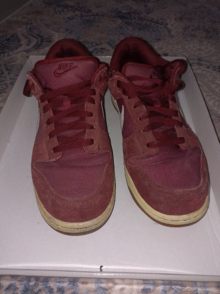 Bordo erkek Süet  Spor Ayakkabı - Görsel 3