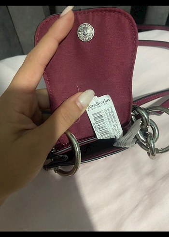 Beden Bordo Parlak Deri Yılan Desenli Zincirli Çanta