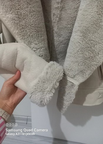 stradivarius kürklü biker ceket - Görsel 11