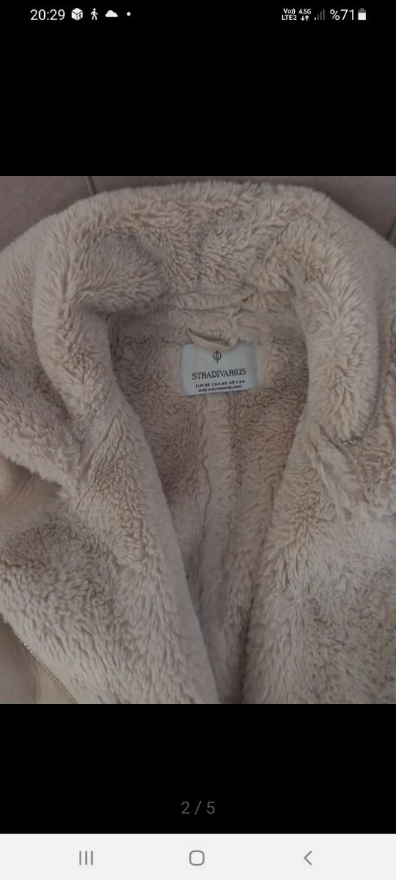 stradivarius kürklü biker ceket - Görsel 4