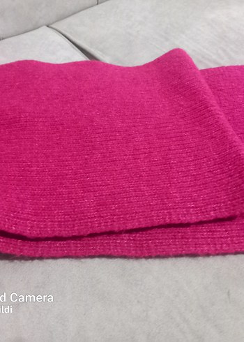 Pembe Örgü Kadın Atkı - Görsel 3