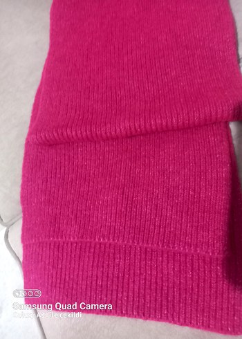 Pembe Örgü Kadın Atkı - Görsel 2