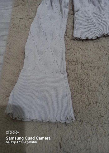 Gri Kadın Triko Hırka Notched Yaka - Görsel 5