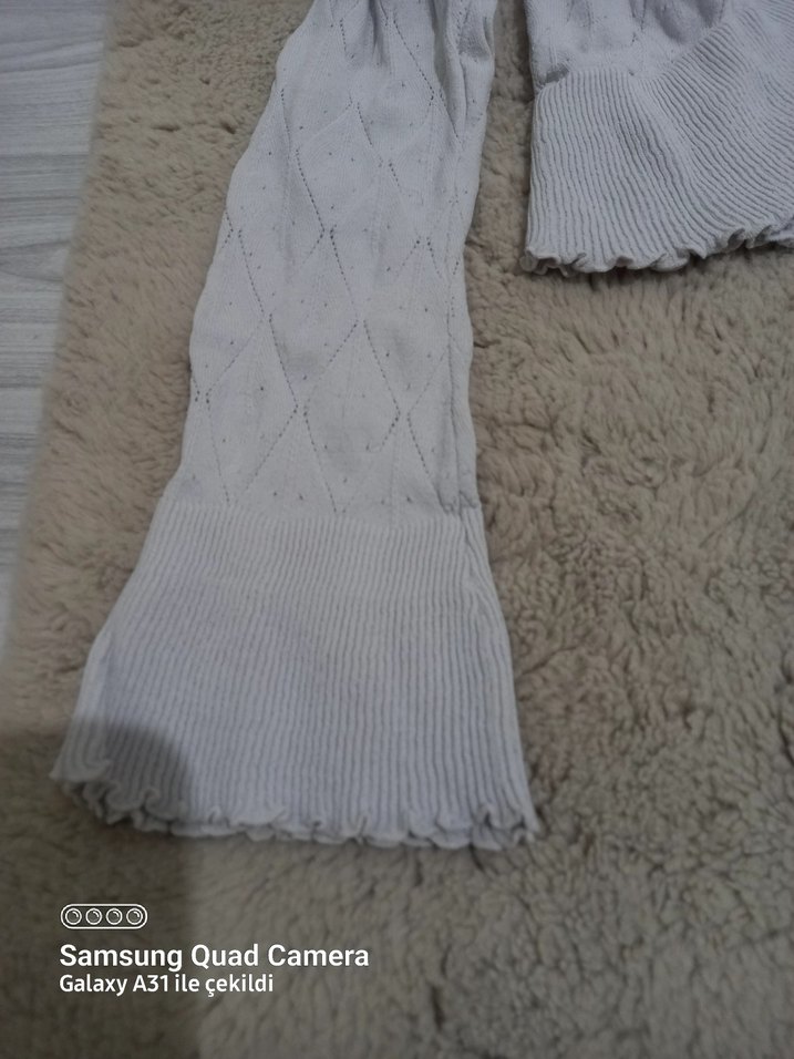 Gri Kadın Triko Hırka Notched Yaka - Görsel 5