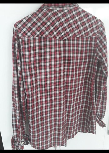 Kadın Kırmızı Ekose Gömlek - Görsel 2