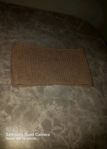 Bej Kadın Örgü bandana - Görsel 3