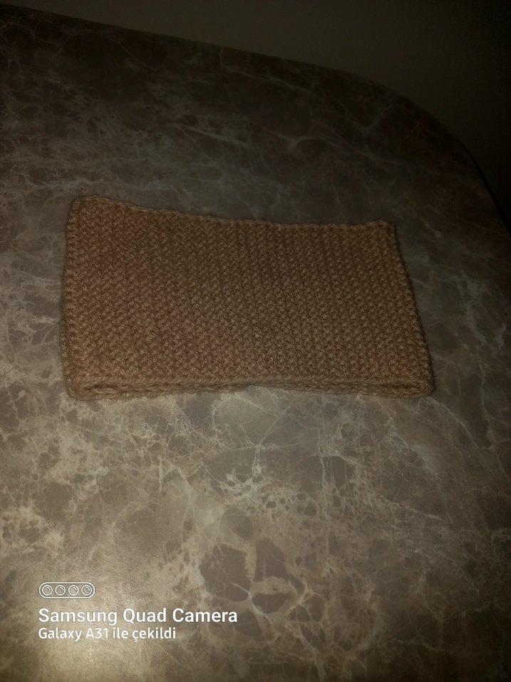 Bej Kadın Örgü bandana - Görsel 3