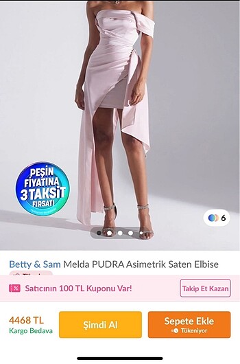 Pudra Rengi Saten Elbise - Görsel 5