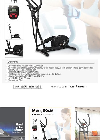 VOİT V-FİT MANYETİK ELİPTİK BİSİKLET - Görsel 6