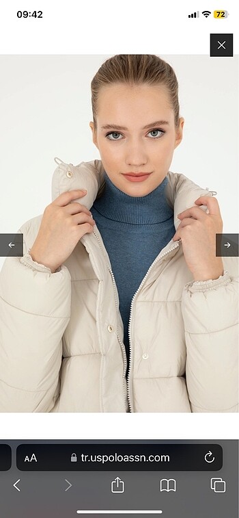 U.S. Polo Assn. Kadın Taş Renk Kaban - Görsel 2