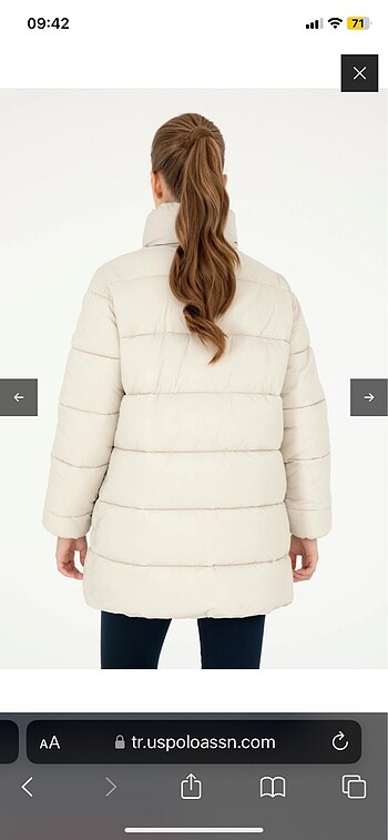 U.S. Polo Assn. Kadın Taş Renk Kaban - Görsel 4