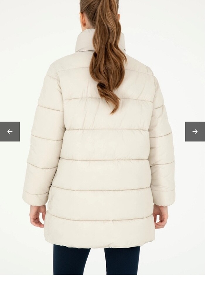 U.S. Polo Assn. Kadın Taş Renk Kaban - Görsel 4