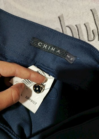 Düğmeli Lacivert Kadın Pantolon - Görsel 6