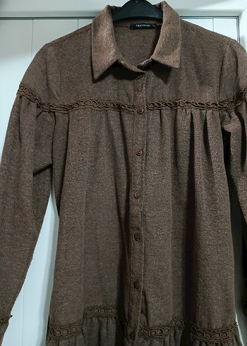 Gömlek yaka Düğmeli Uzun Kollu Elbise - Görsel 6