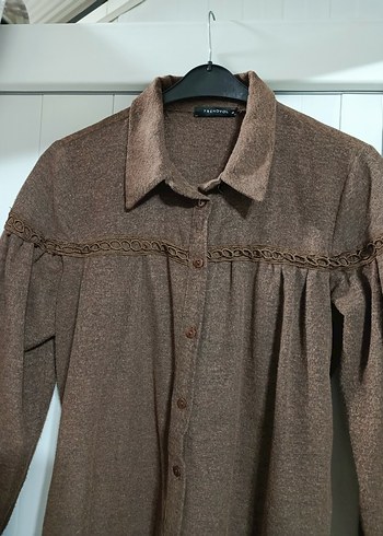 Gömlek yaka Düğmeli Uzun Kollu Elbise - Görsel 5