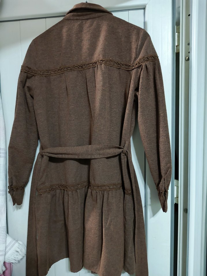 Gömlek yaka Düğmeli Uzun Kollu Elbise - Görsel 4