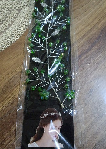 Yeşil Boncuklu Bohem Kadın Saç Aksesuarı - Görsel 4