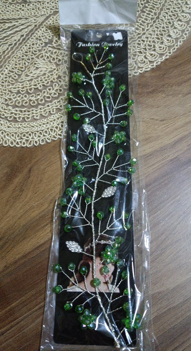 Yeşil Boncuklu Bohem Kadın Saç Aksesuarı - Görsel 2