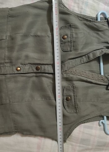 Düğmeli Keten Midi Elbise - Görsel 4