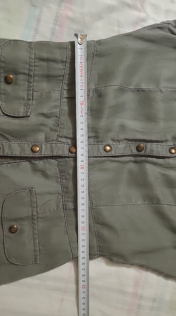 Düğmeli Keten Midi Elbise - Görsel 5