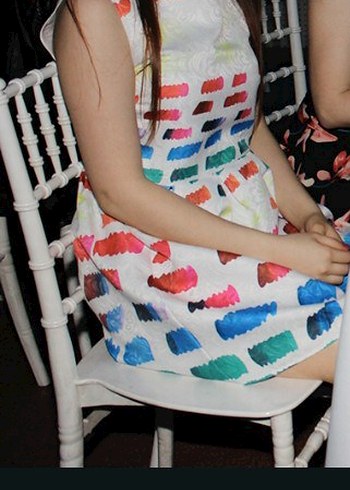 Çok Renkli Piliseli Elbise - Görsel 4