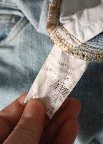 Kadın Gri Mavi Yırtık Bol Kesim Denim Jean - Görsel 3