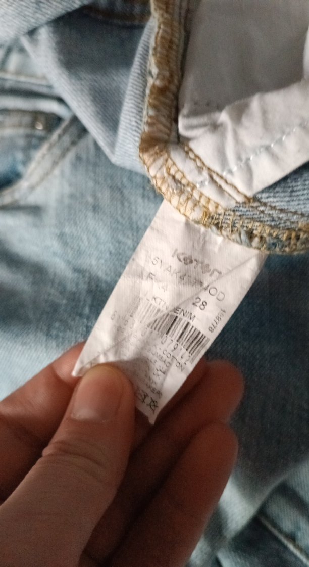 Kadın Gri Mavi Yırtık Bol Kesim Denim Jean - Görsel 3