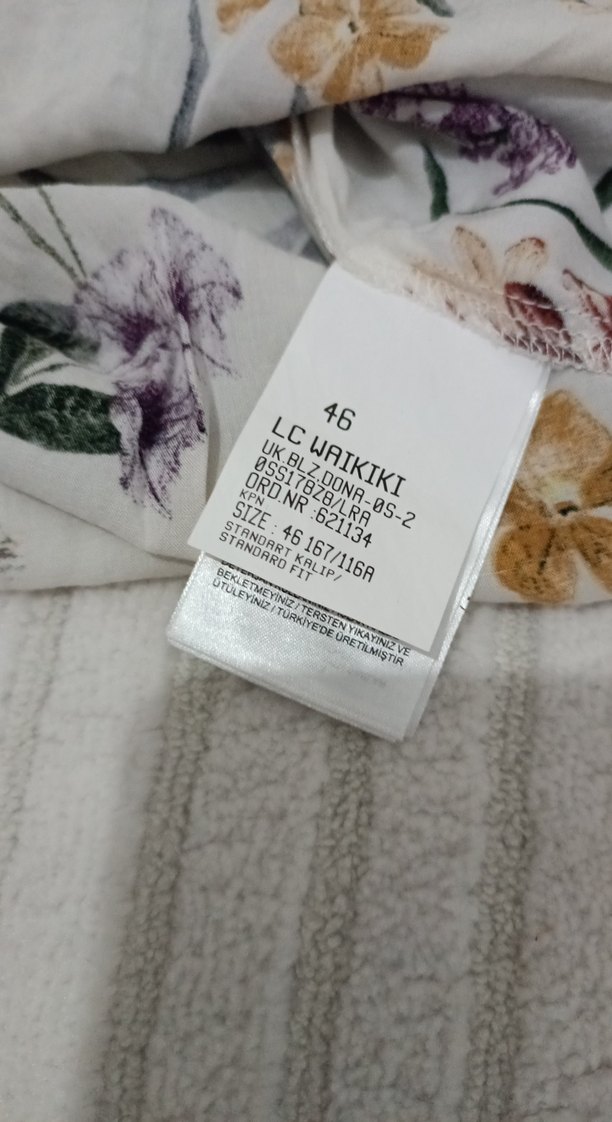 Çiçek Desenli, Uzun Kollu Salaş Kadın Bluz - Görsel 4