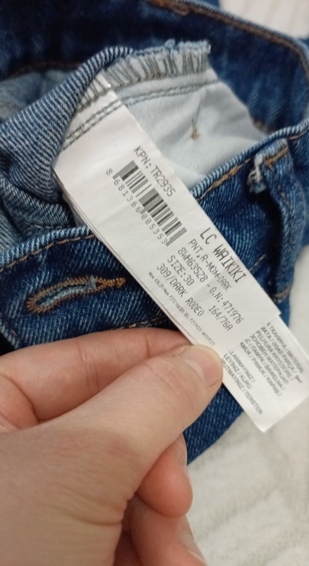 Kadın Mavi MomKesim Denim Pantolon - Görsel 4
