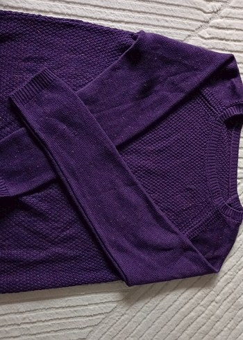 Mor Kadın Bisiklet Yaka Örgü Kazak - Görsel 4