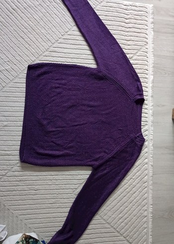 Mor Kadın Bisiklet Yaka Örgü Kazak - Görsel 2