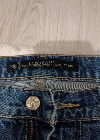 Kadın Mavi Kot Pantolon, Beli Kemerli, Salaş Kesim - Görsel 2