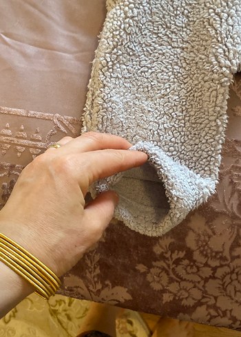 Gri Bebek Tulum, Kürk Detaylı, Polar Kumaş - Görsel 2