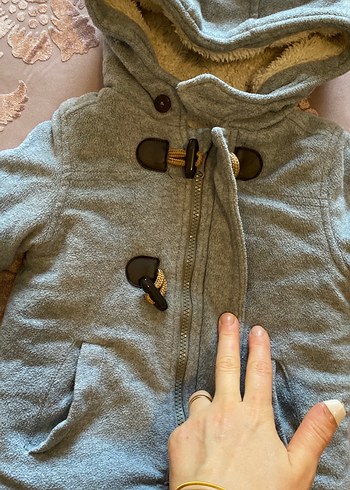 Düğmeli Gri Erkek Çocuk Kaban - Görsel 2