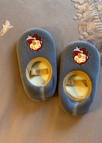 Erkek Çocuk Mavi Sıcak Terlikler Velcro - Görsel 2