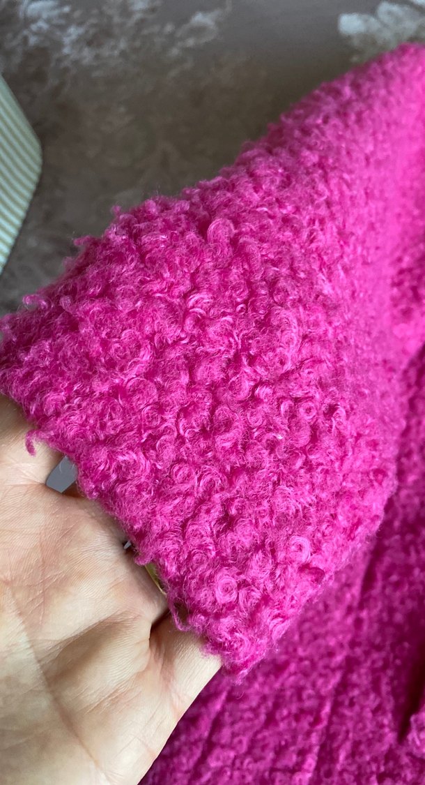 Düğmeli Pembe Kız Çocuk Kaban - Görsel 4