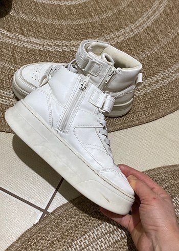 Beyaz Kadın Dolgu Topuklu Spor Ayakkabı - Görsel 4