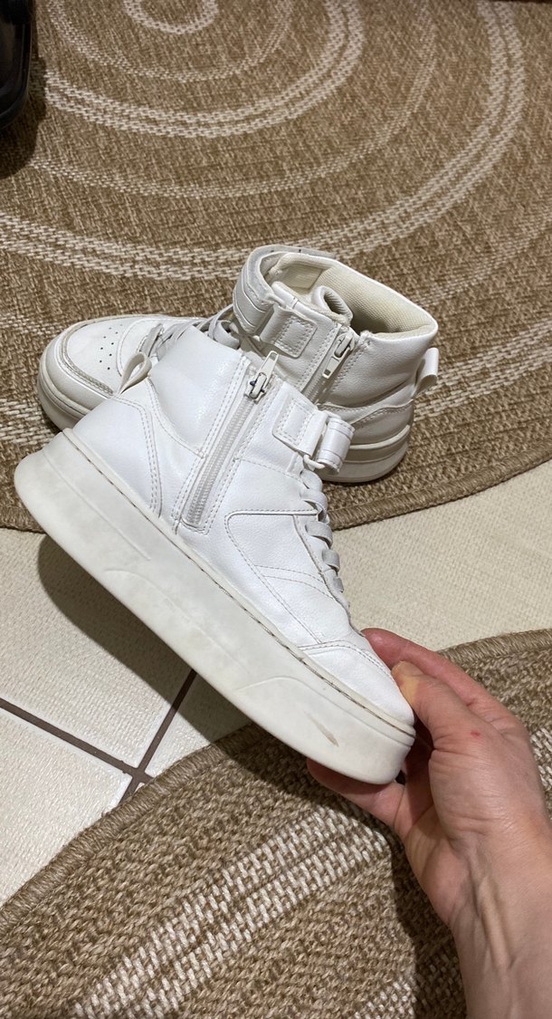 Beyaz Kadın Dolgu Topuklu Spor Ayakkabı - Görsel 4