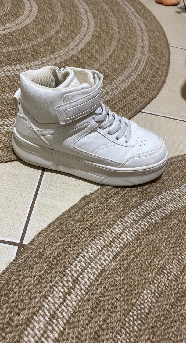 Beyaz Kadın Spor Ayakkabı - Dolgu Topuklu - Görsel 2