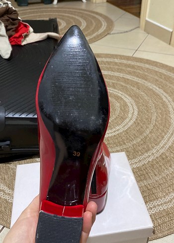 Kırmızı Rugan Topuklu Kadın Bot - Görsel 4