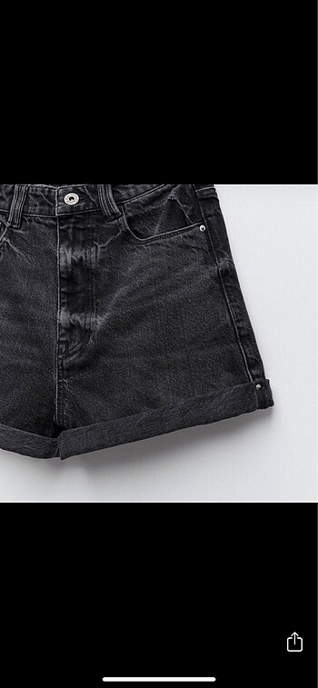 38 Beden siyah Renk ZARA Orjinal Mom Fit Jean Şort 38/M Bedn
