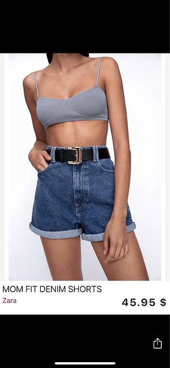 Zara ZARA Orjinal Mom Fit Jean Şort 40/L bedn