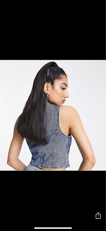m Beden mavi Renk ZARA Orjinal Denim Yelek 38/M beden