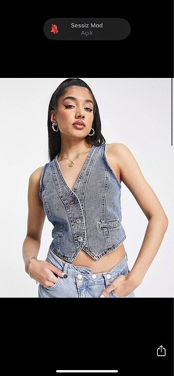 ZARA Orjinal Denim Yelek 40/L Beden
