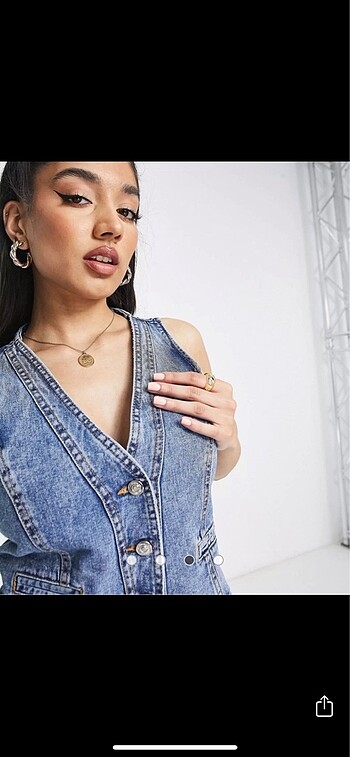 Zara ZARA Orjinal Denim Yelek 40/L Beden