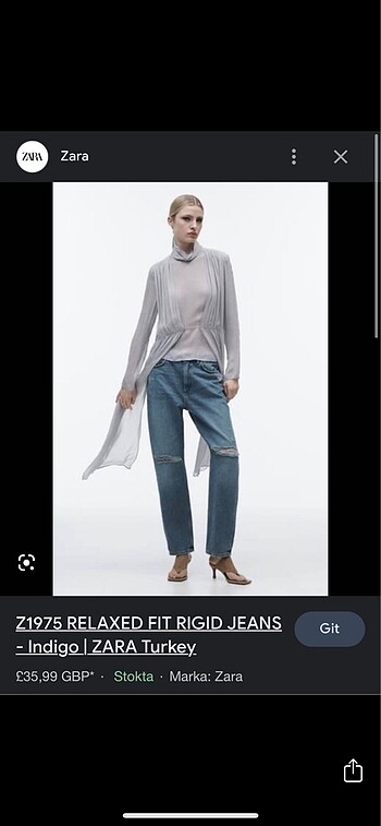 ZARA Orjinal RELAXED RIGID 38/M Beden