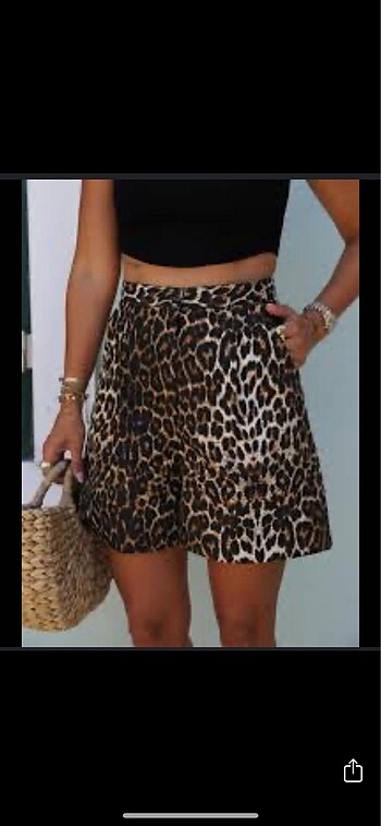 Zara Leopar Kot şort 36/S beden