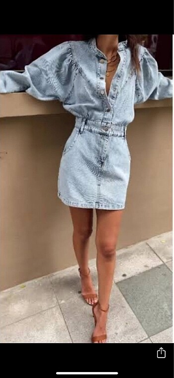 s Beden MANGO Orjinal Denim / Kot Elbise