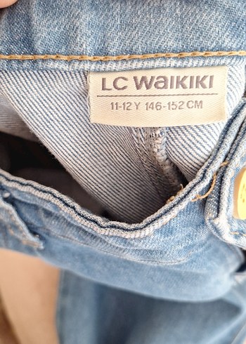 11-12 Yaş Beden Mavi Rahat Kesim kiz cocuk Denim Pantolon