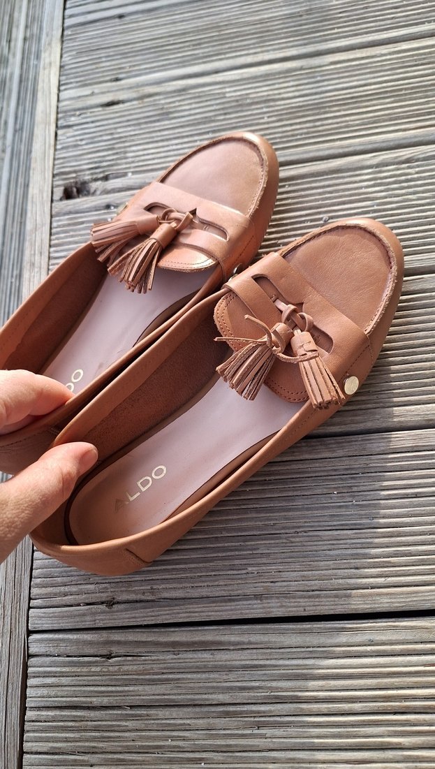 Bej Deri Kız Çocuk Loafer Ayakkabı - Görsel 2